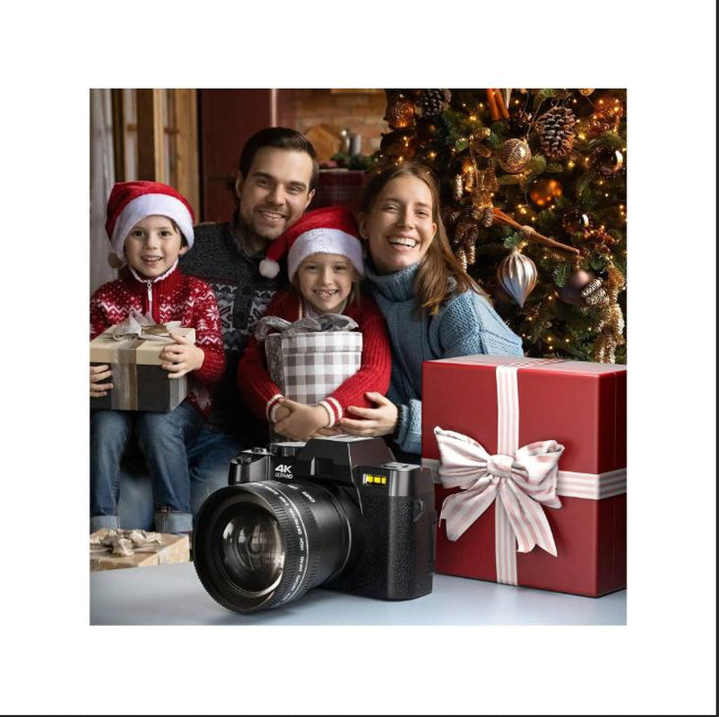 4K Digital Cameras for Photography,48Mp/60Fps Video Camera for Vlogging, Wifi & App Control Vlogging Camera , Small Camera with 32GB TF Card.Wide-Angle & Macro Lens