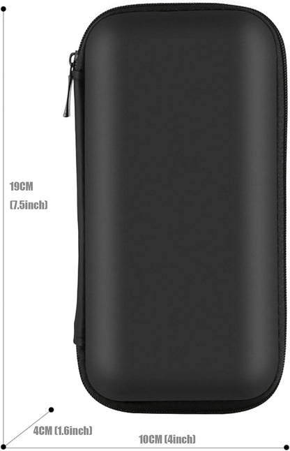 Shockproof Travel Essentials Organizer Charger Case, Space-Optimized Small Zipper Electronics Accessories Pouch Tech Cord Cable Power Bank Storage for Women Men, 6.5X3.2X1 in (Black)