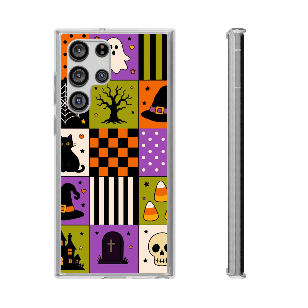 Clear Phone Case – Spooky Patchwork