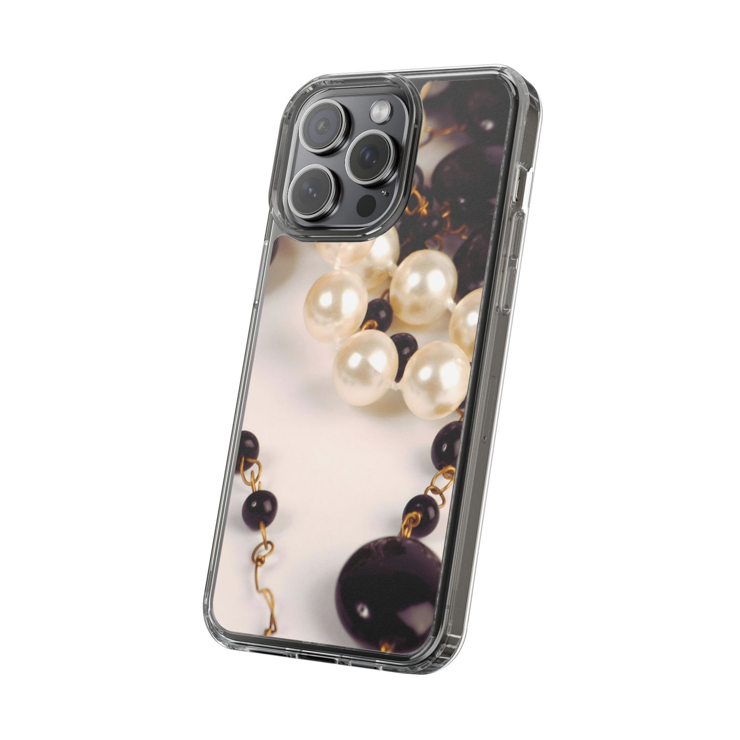 Clear Phone Case – Noir Pearl
