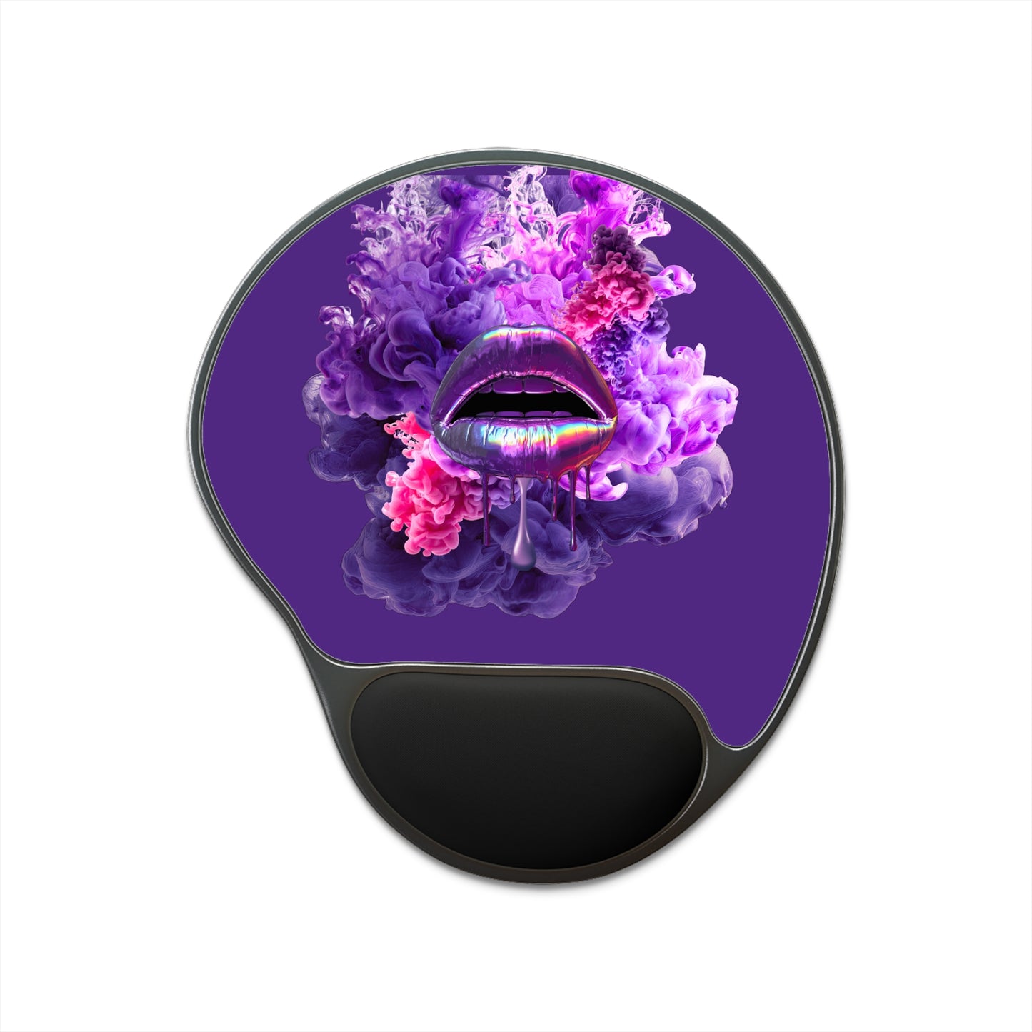 Ergonomic Mouse Pad with Wrist Rest – Purple Haze Lips