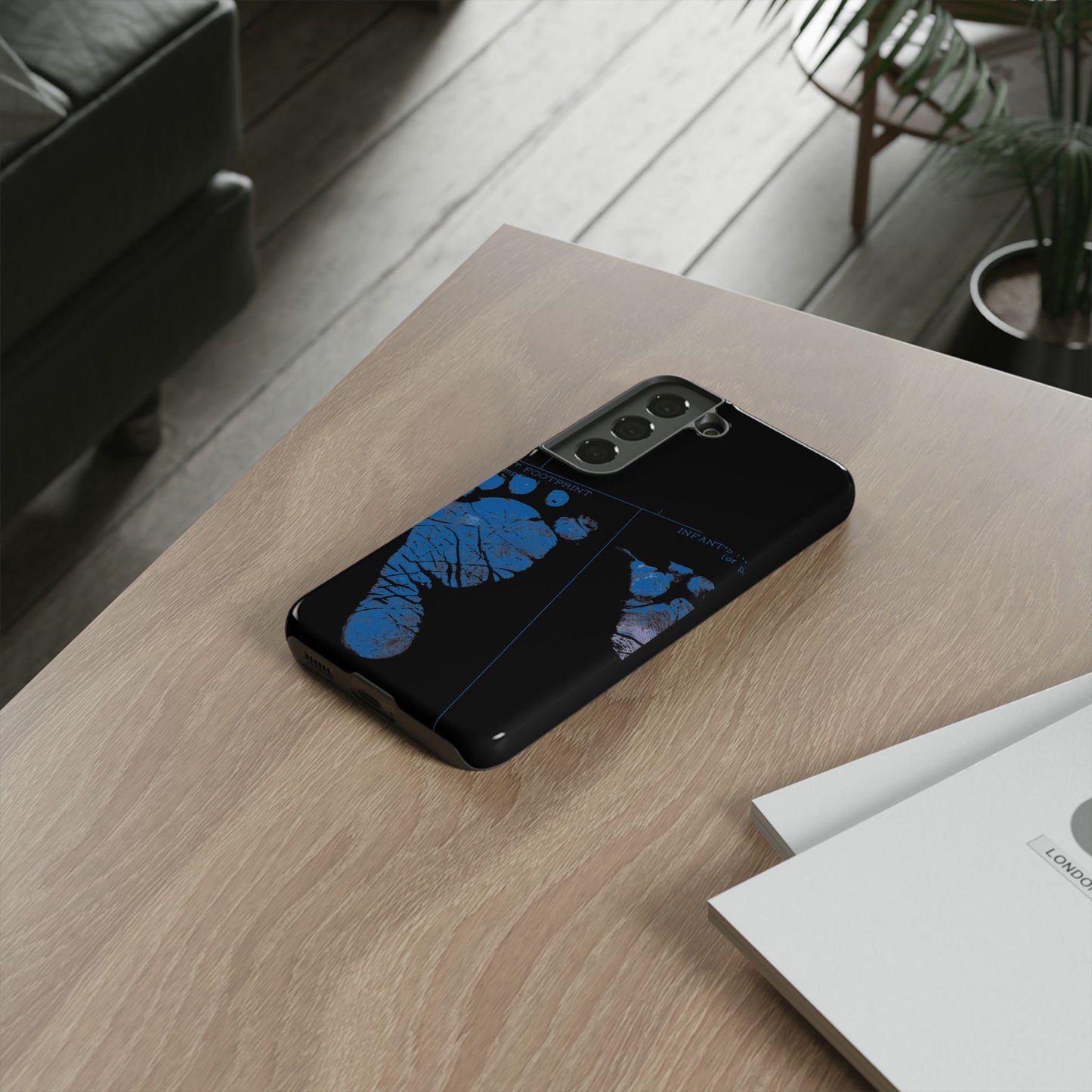Protective Phone Case – Mom’s Little Blue Footprints