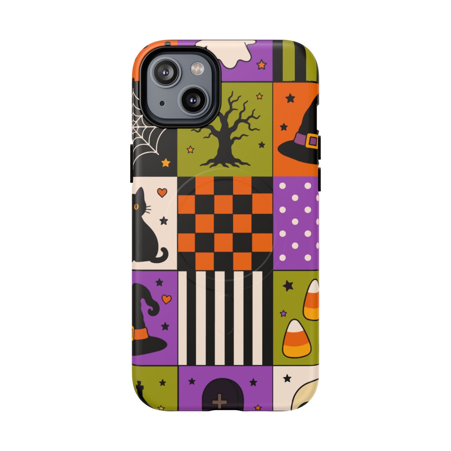 Protective Magnetic Phone Case – Spooky Patchwork
