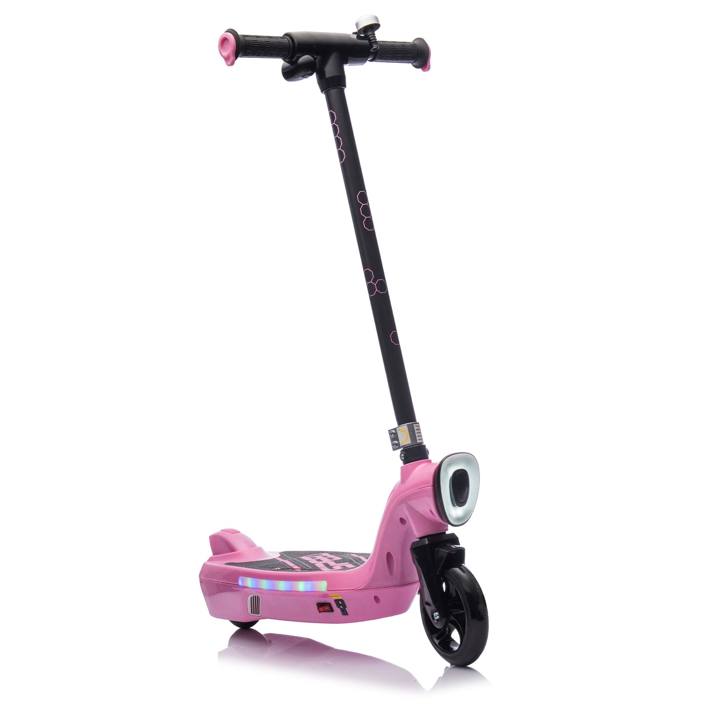 Kids Electric Scooter - 5.59-6.84 MPH, LED Lights, Rear Brake, Kickstand, Ages 6+