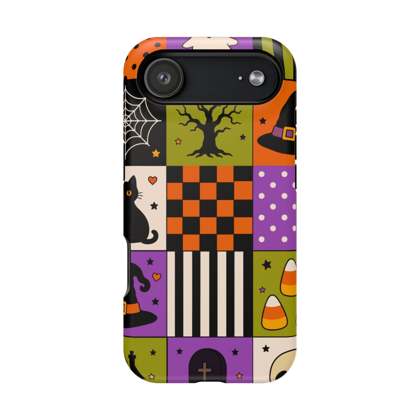 Wireless-Charging Compatible Case – Spooky Patchwork
