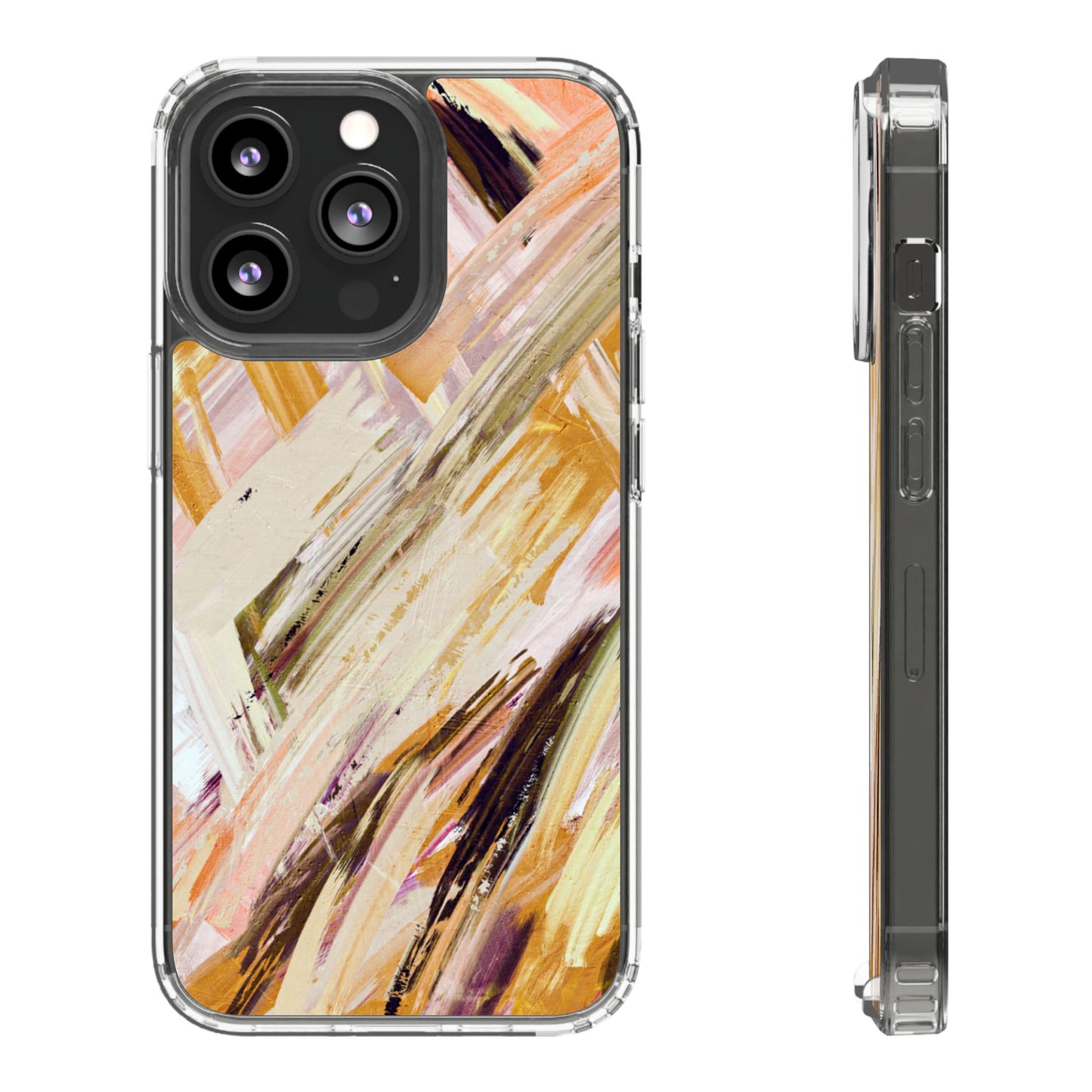 Clear Phone Case – Brush & Bronze