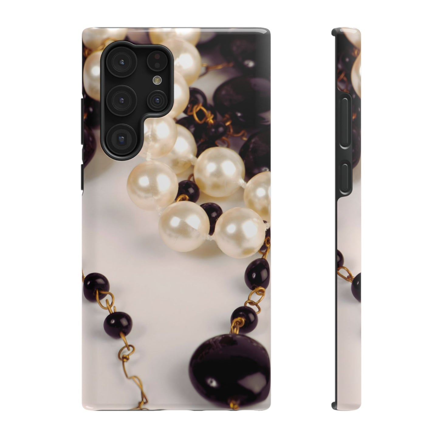 Impact-Resistant Phone Case – Noir Pearl