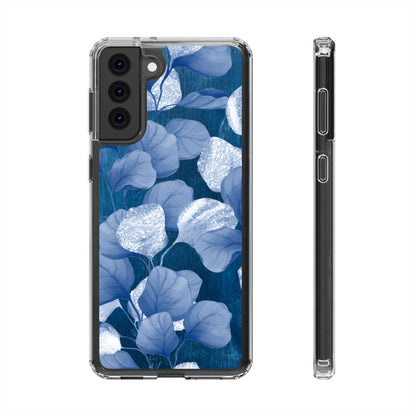 Clear Phone Case – October Blues – Compatible with iPhone 13–17 & Samsung Galaxy S25–S26 Series