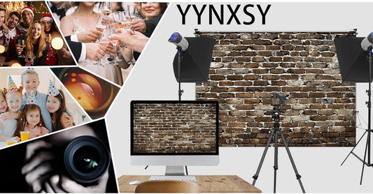 7X5Ft Brown Brick Wall Background Brick Background Large Fabric Brick Photo Background Baby Shower Birthday Party Wedding Graduation Home Decoration Photo Booth Props Banner YY-5