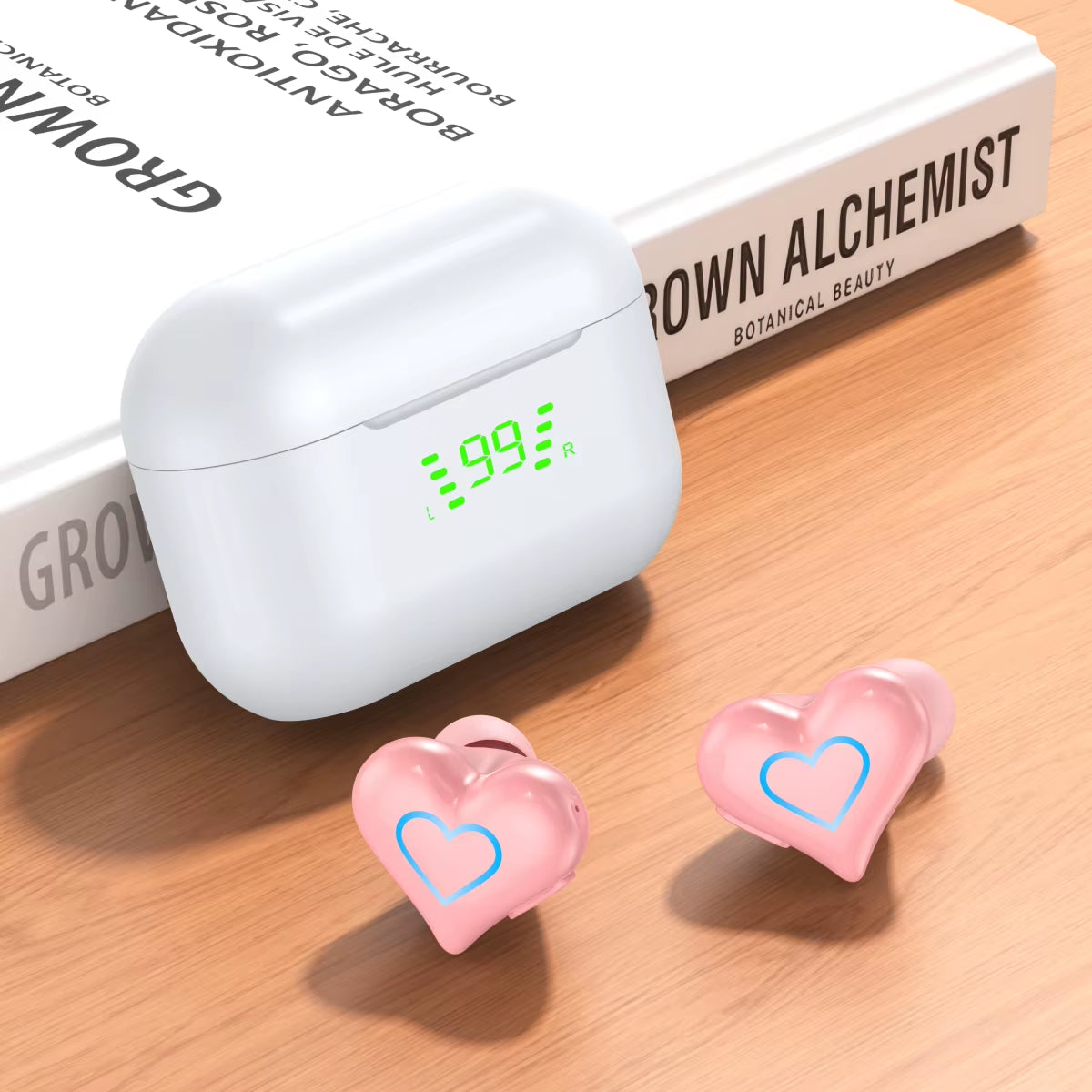 New Heart Shaped Wireless Bluetooth Headphones Wireless Earbuds Cute Music Headphones Pretty Girls like Bluetooth Headphones