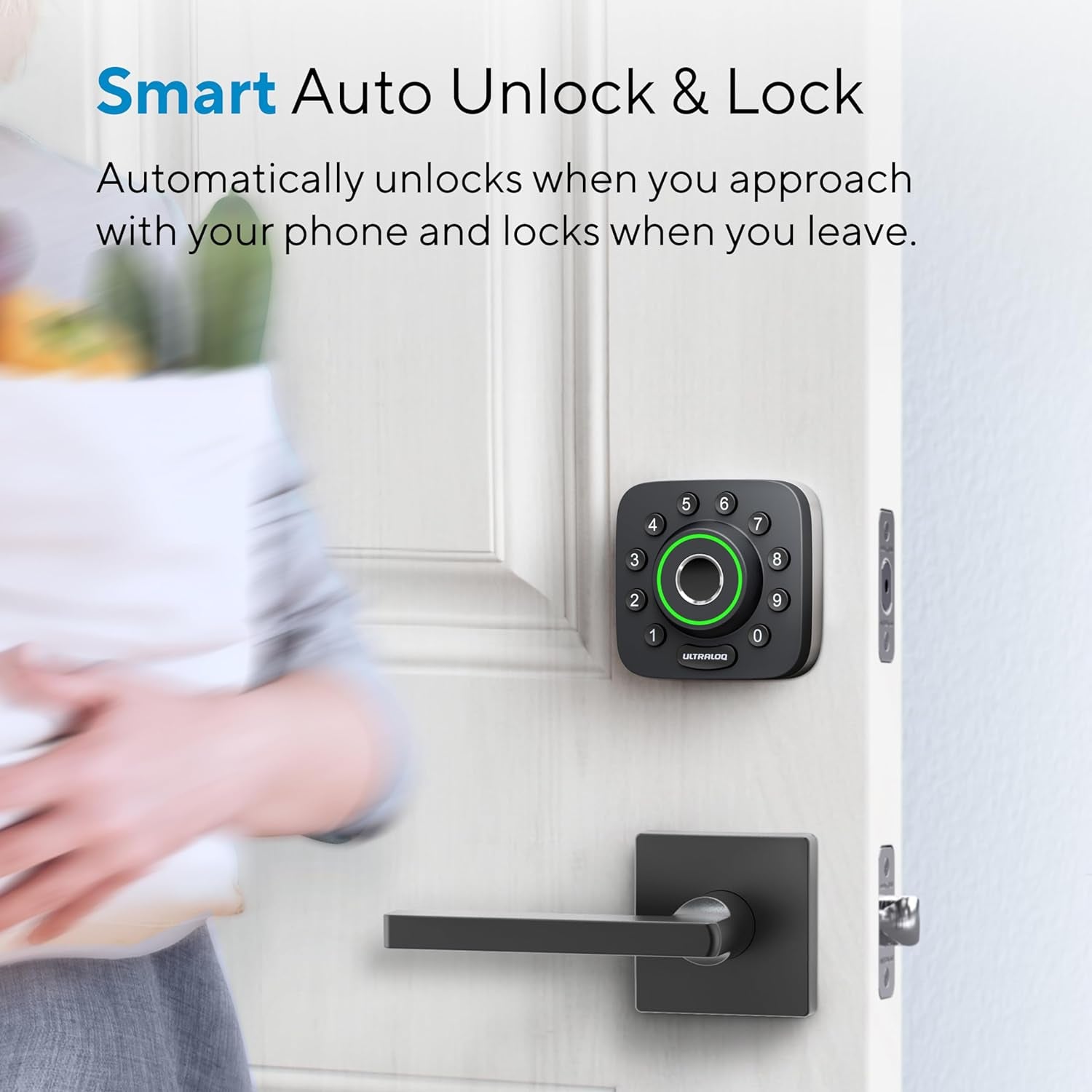 Smart Lock U-Bolt Pro, 7-In-1 Fingerprint Keyless Entry Door Lock with App Control, Anti-Peep Keypad, Auto Lock, Smart Deadbolt Front Door, IP65 Waterproof, Easy Installation, 1 Year Battery
