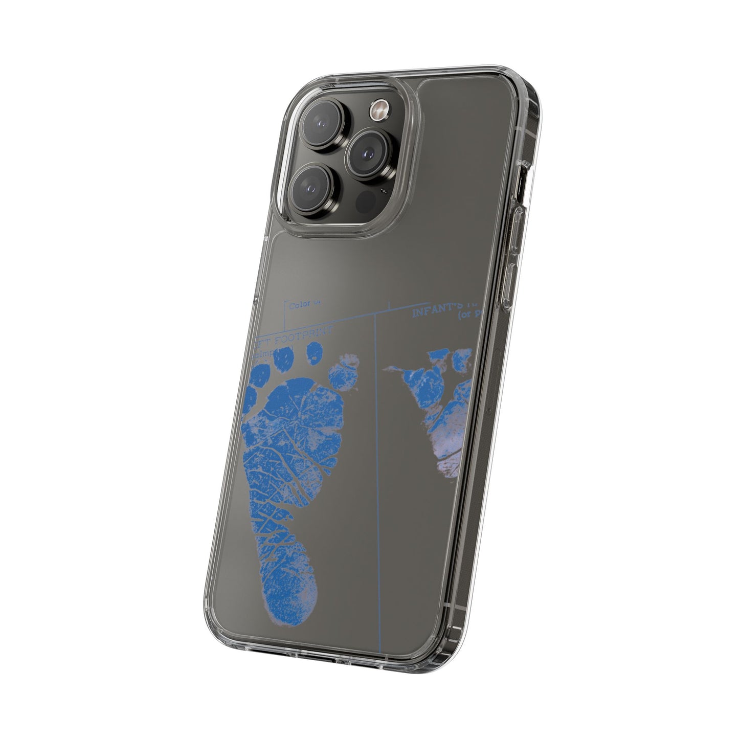 Clear Phone Case – Mom’s Little Blue Footprints