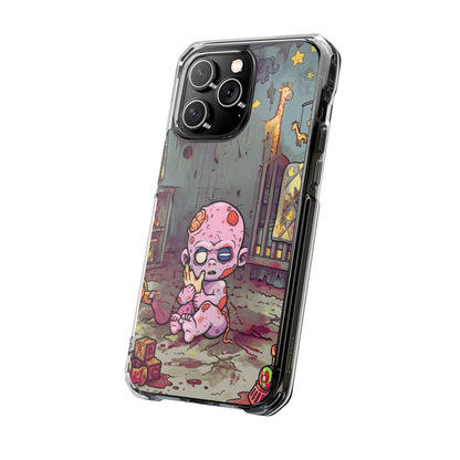 Clear Magnetic Phone Case — Cute Creepy Zombie Baby Design