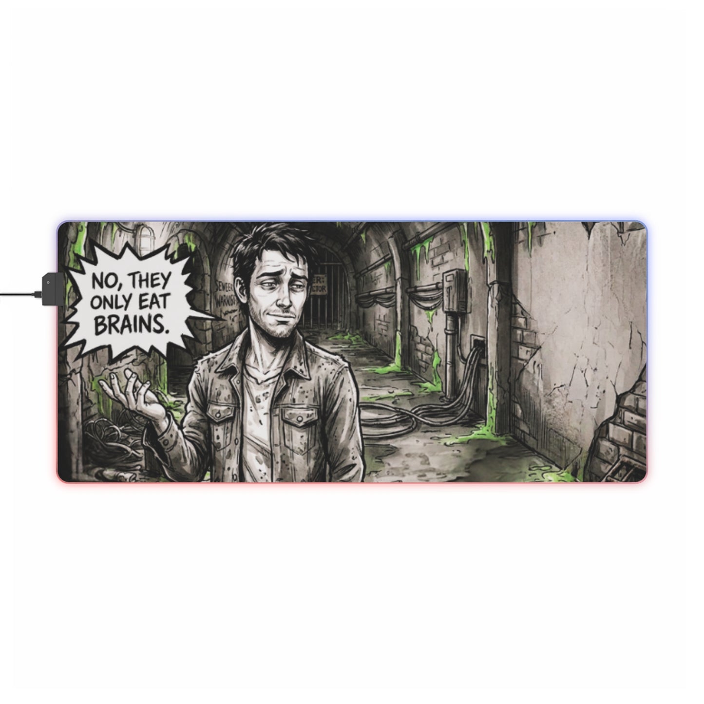 Gaming LED Desk Mat – Brains Only