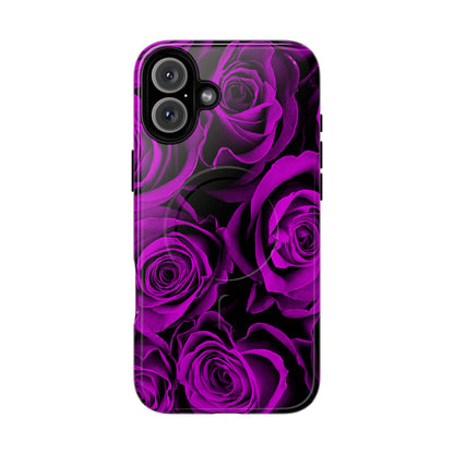 Protective Magnetic Phone Case – Amethyst Roses