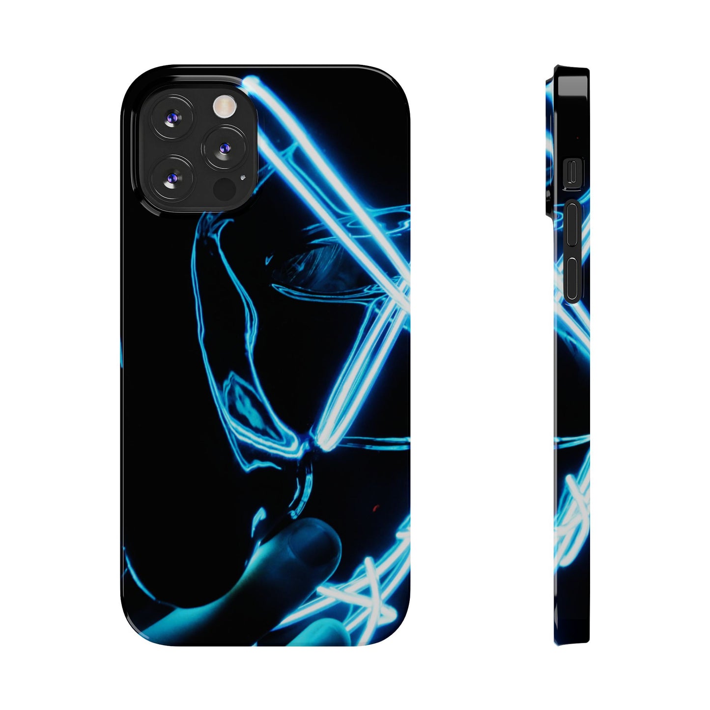 Neon Boba Slim Phone Case – Blue LED Tea Art
