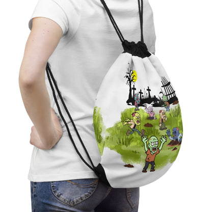 Zombie Graveyard Drawstring Bag – Cute Cartoon Halloween Backpack