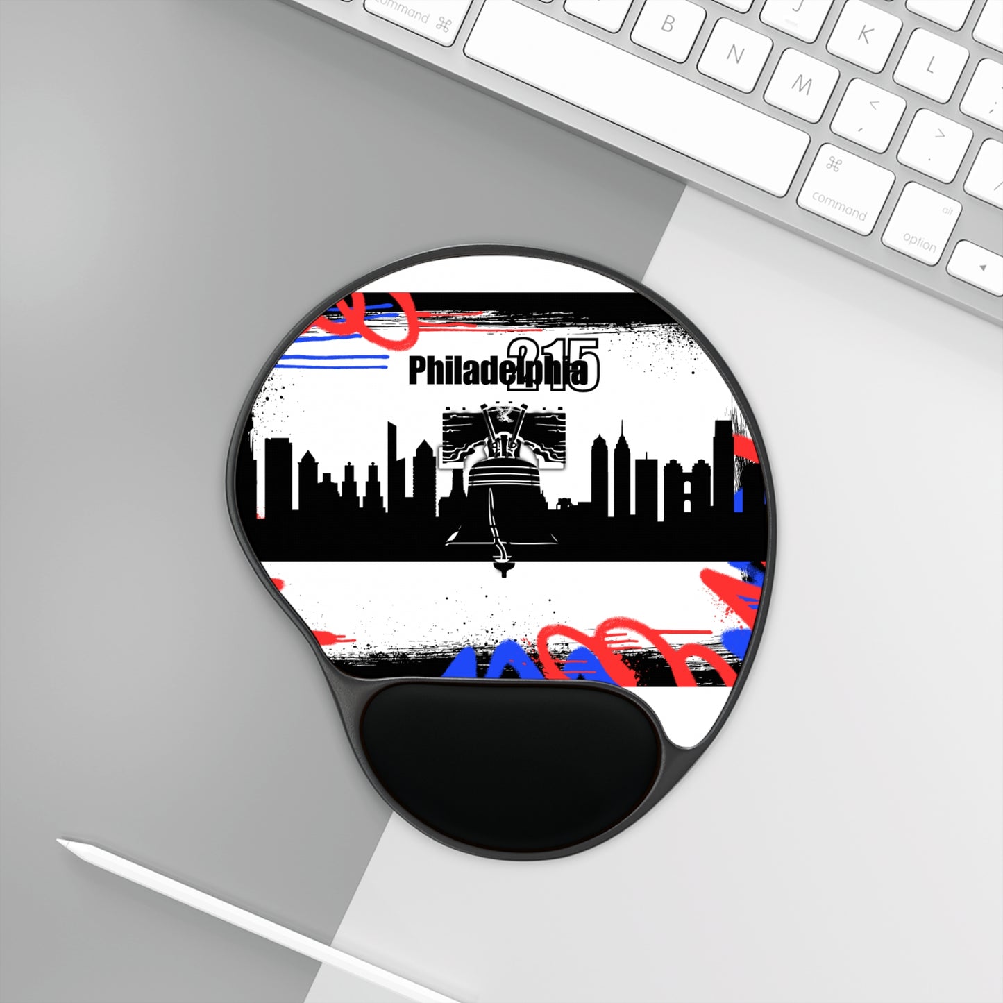 Ergonomic Mouse Pad with Wrist Rest – Philadelphia 215 Skyline