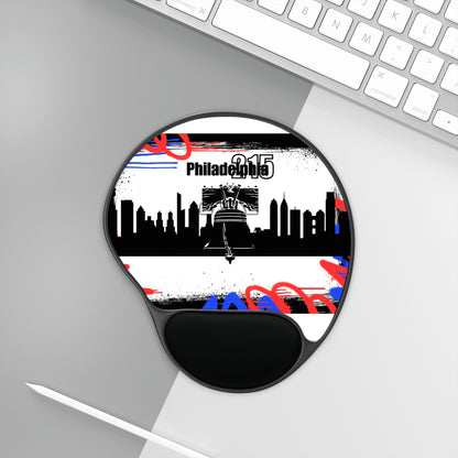 Ergonomic Mouse Pad with Wrist Rest – Philadelphia 215 Skyline