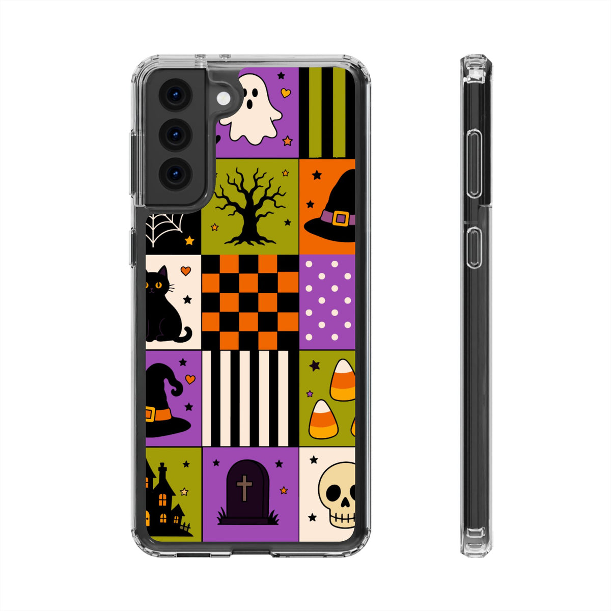 Clear Phone Case – Spooky Patchwork