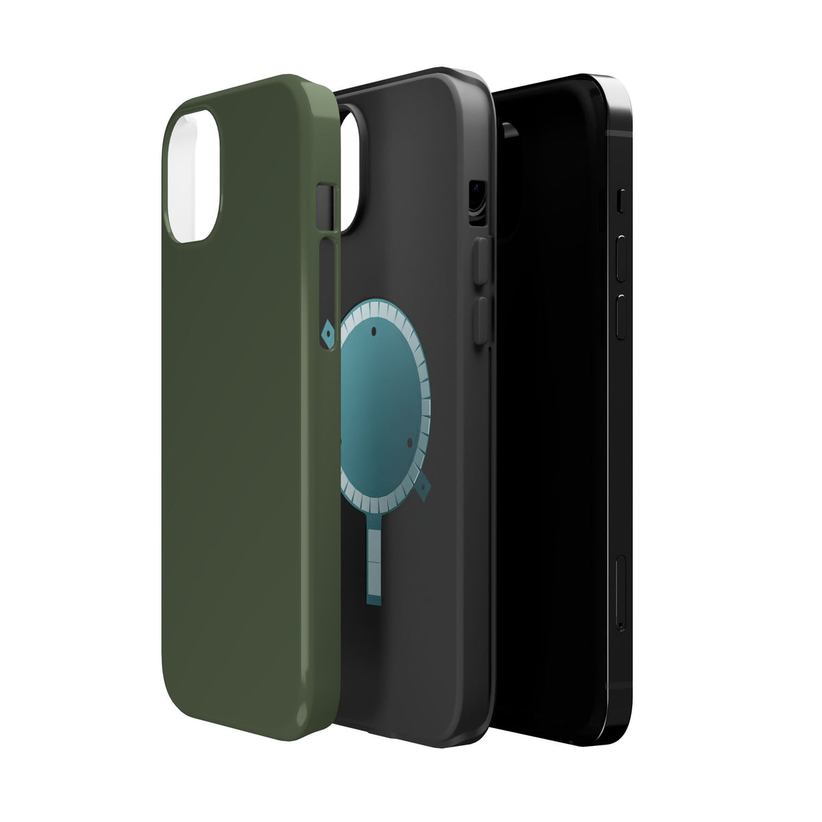 Wireless-Charging Compatible Case – Cabin Green – Compatible with iPhone 13–17 & Samsung Galaxy S25–S26 Series