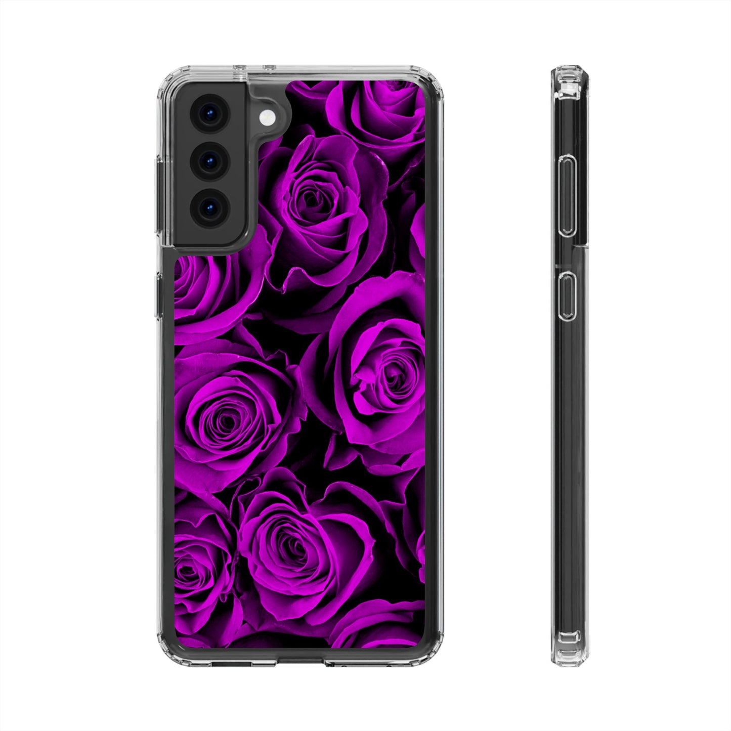 Clear Phone Case – Amethyst Roses