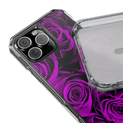 Clear Magnetic Phone Case – Amethyst Roses