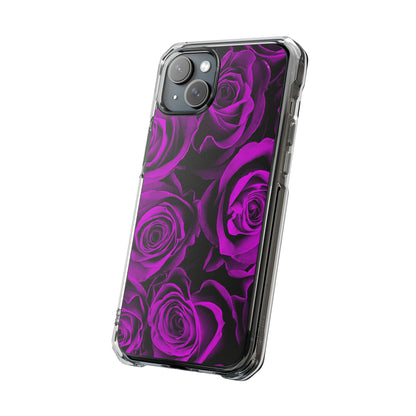 Clear Magnetic Phone Case – Amethyst Roses