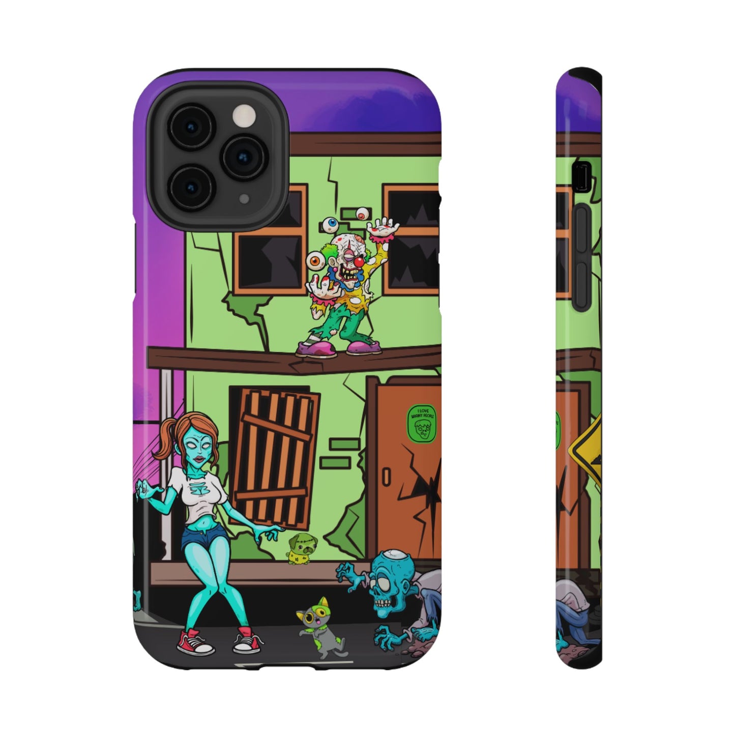 Zombie Arcade Phone Case — Colorful Cartoon Horror Impact-Resistant iPhone Cover