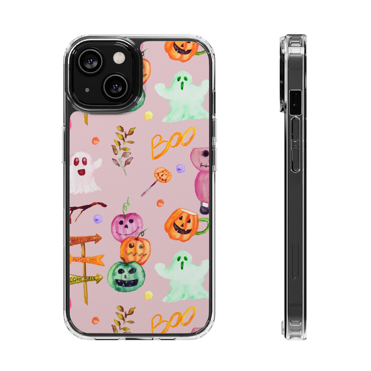 Clear Magnetic Phone Case – Spooky Doodles – Compatible with iPhone 13–16 Series