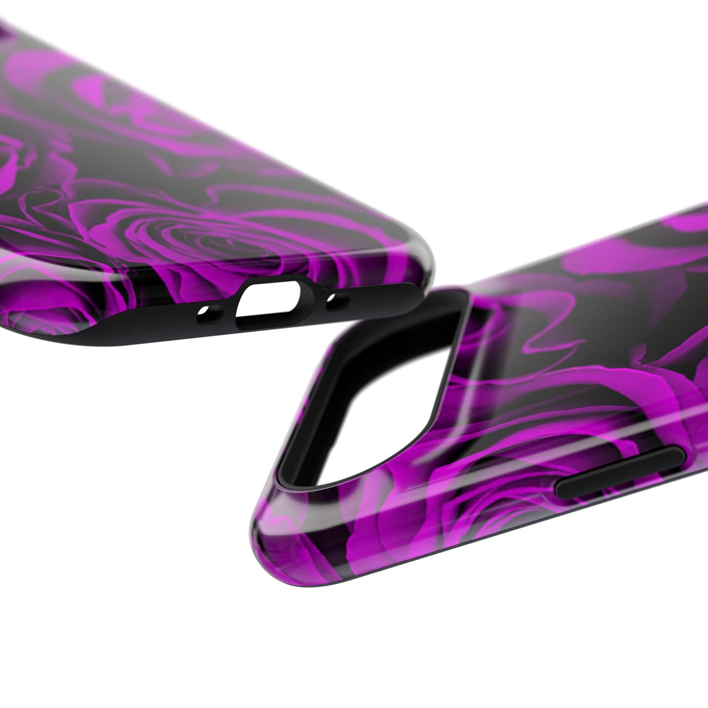 Impact-Resistant Phone Case – Amethyst Roses