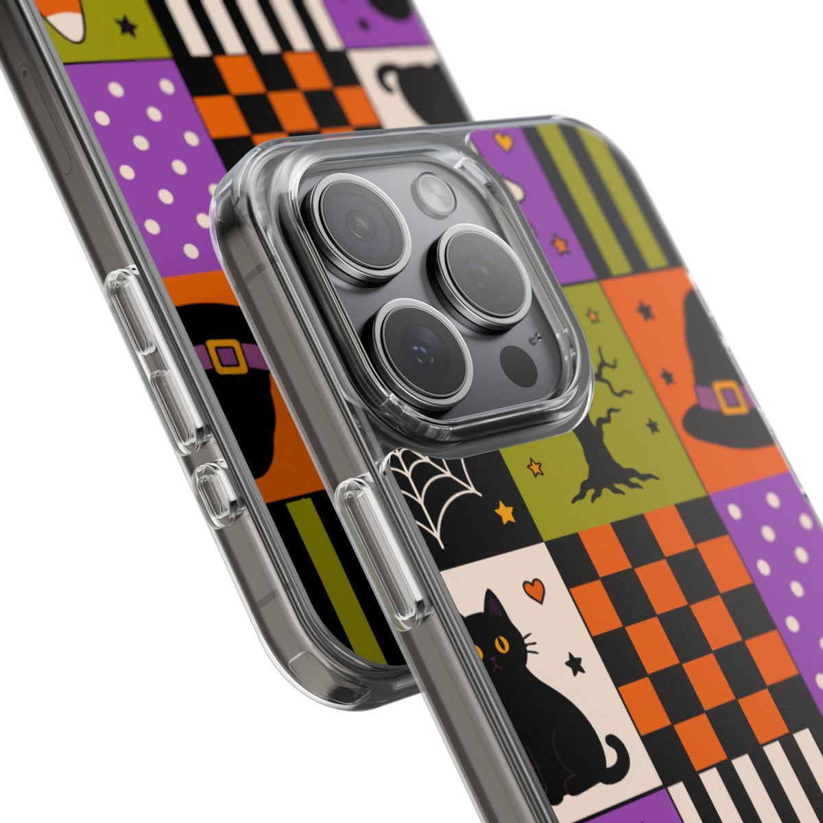 Clear Phone Case – Spooky Patchwork