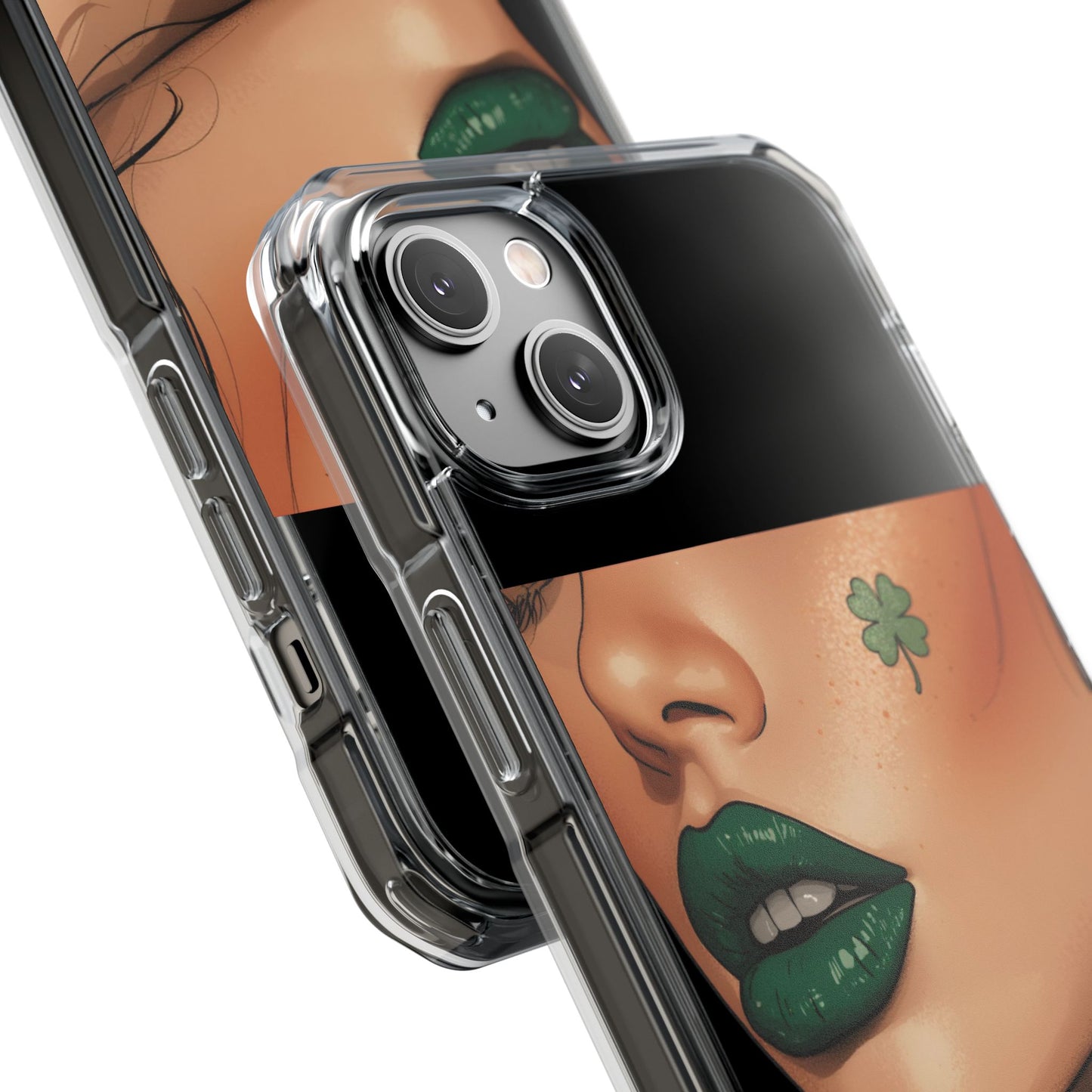 Clear Magnetic Phone Case – Slim Protection with “Kiss Me I’m Irish” Print