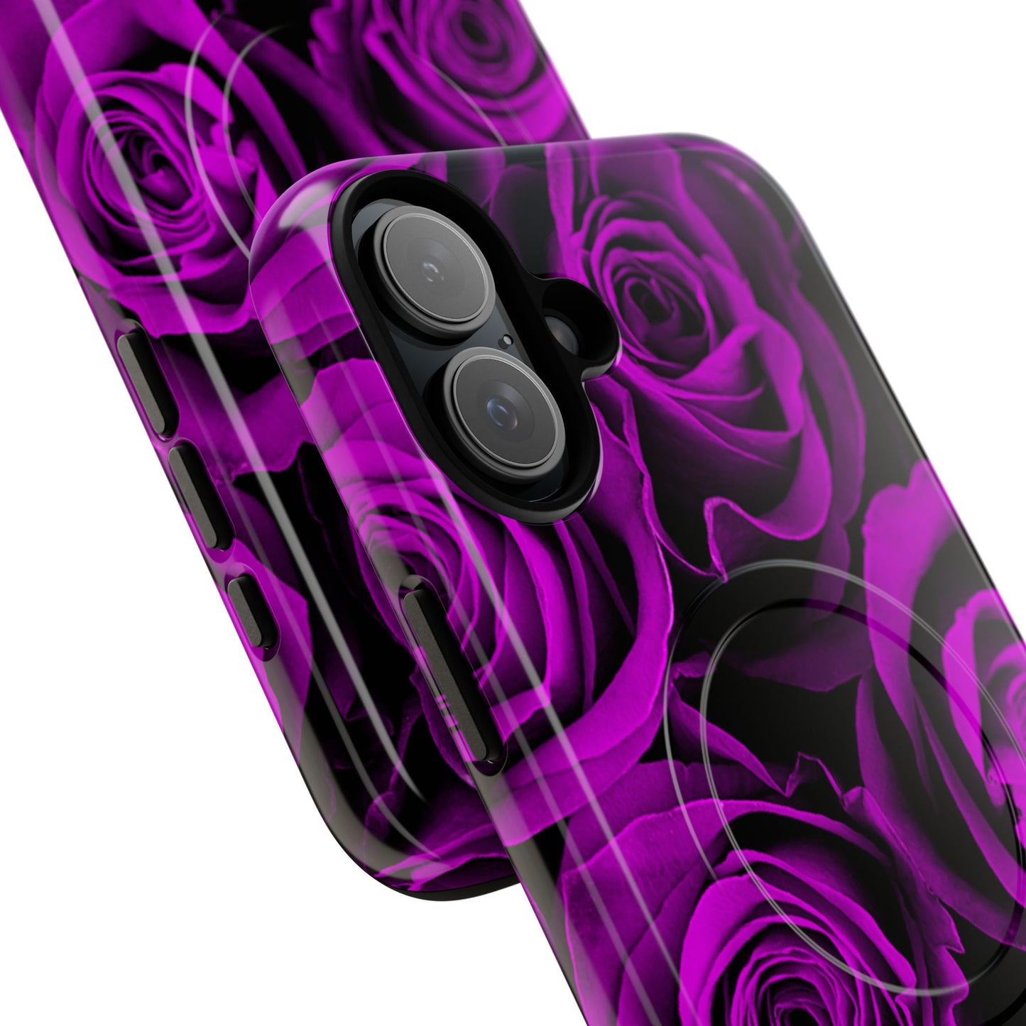 Protective Magnetic Phone Case – Amethyst Roses