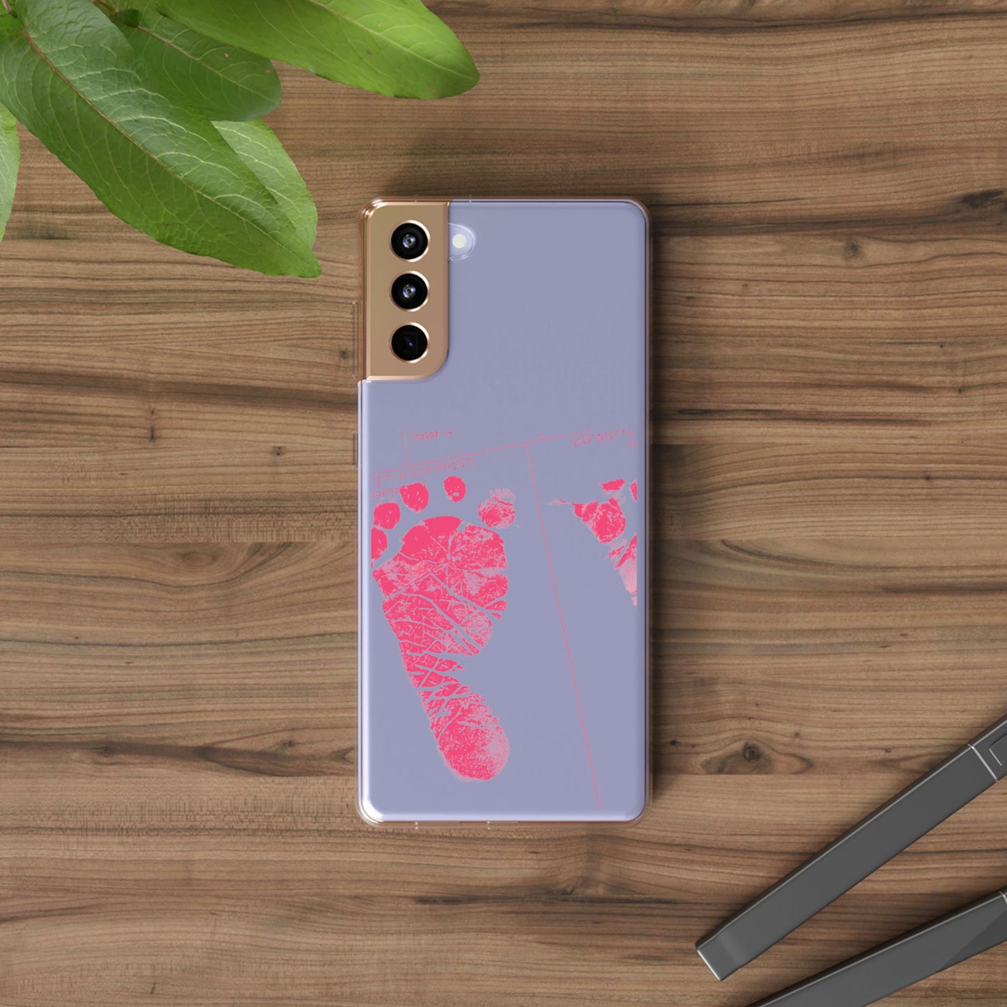 Clear Phone Case – Mom’s Little Pink Footprints