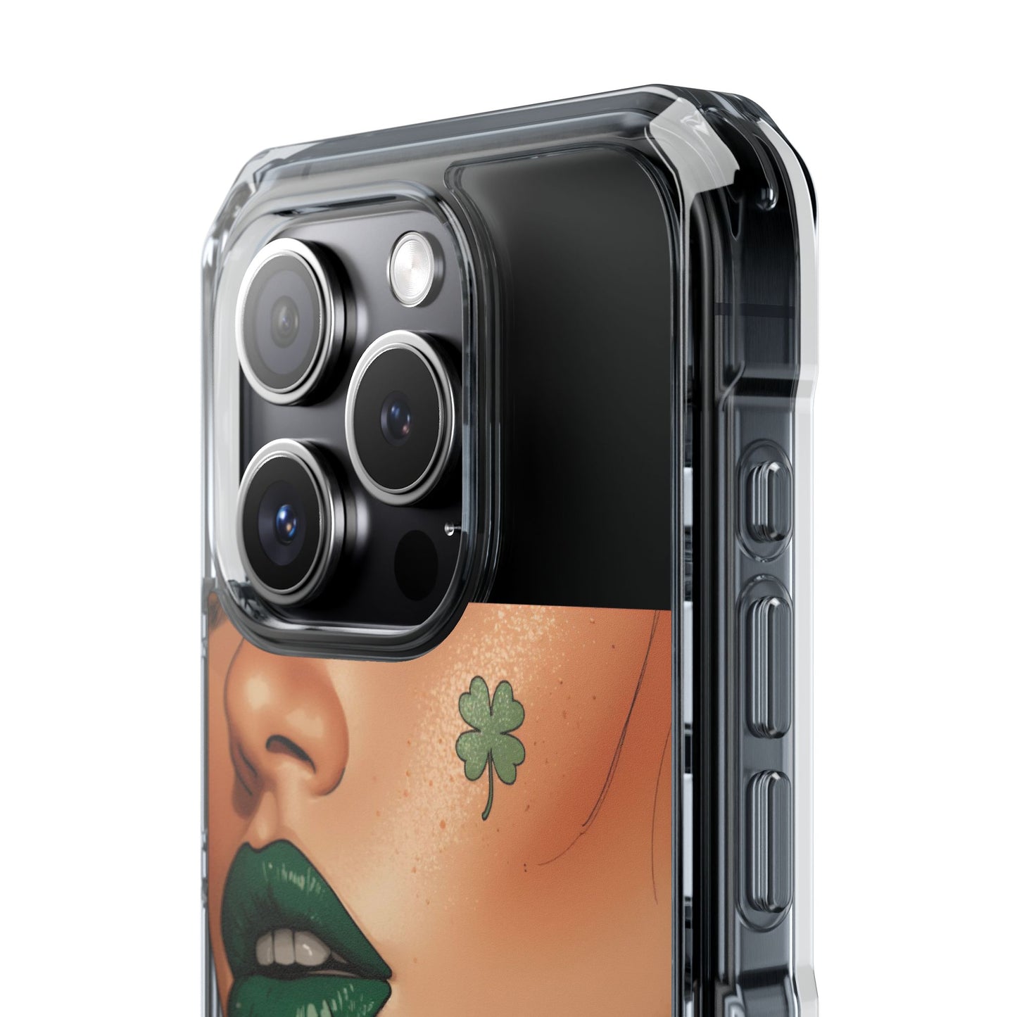 Clear Magnetic Phone Case – Slim Protection with “Kiss Me I’m Irish” Print