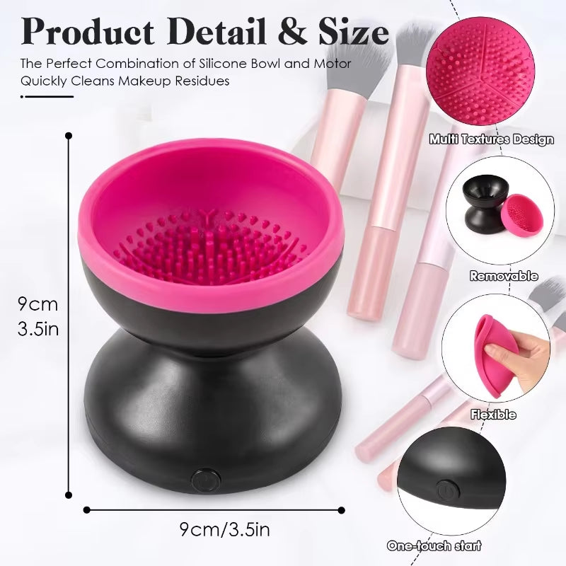 USB Makeup Brush Cleaner: Automatic Electric Wash & Dry, Silicone Tool