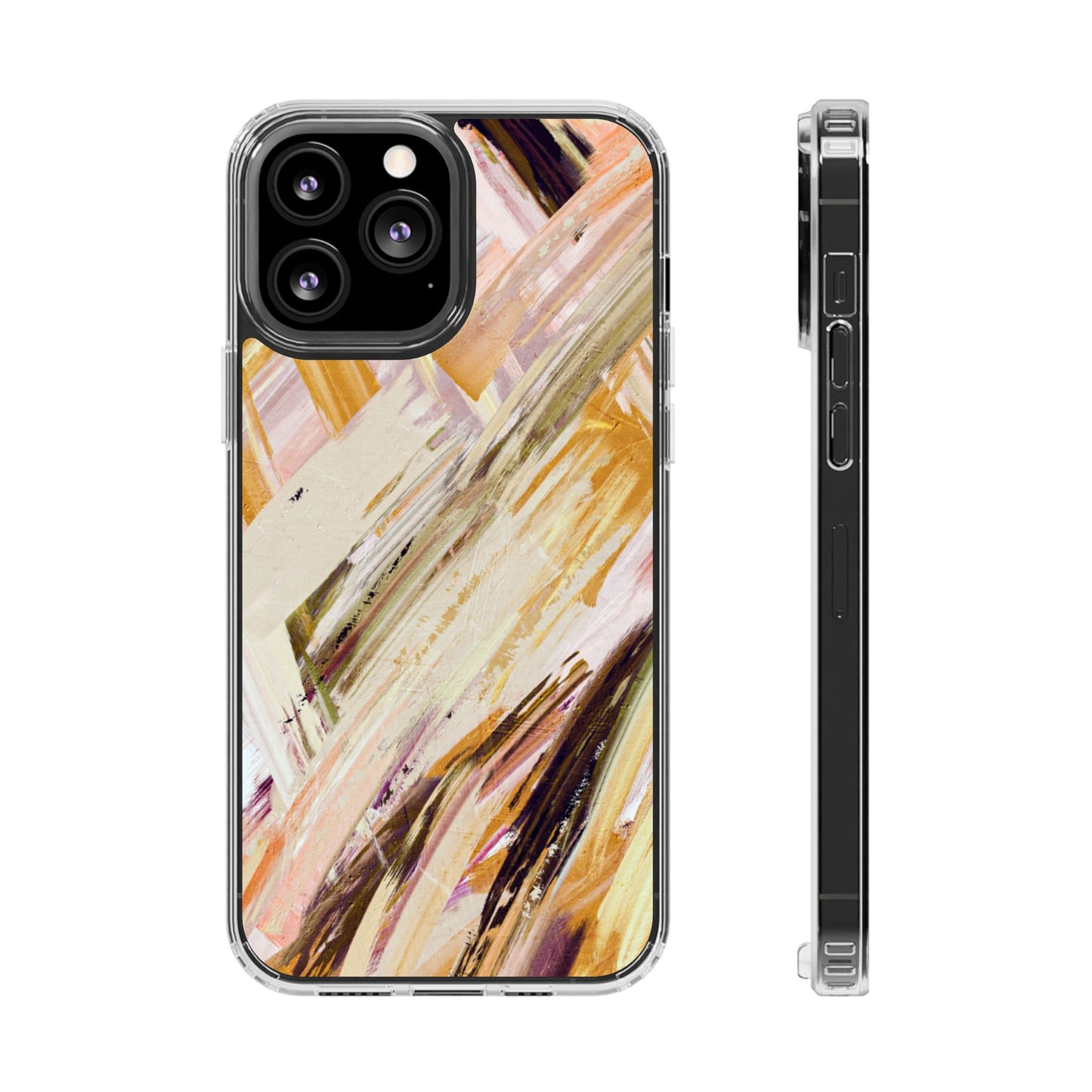 Clear Phone Case – Brush & Bronze