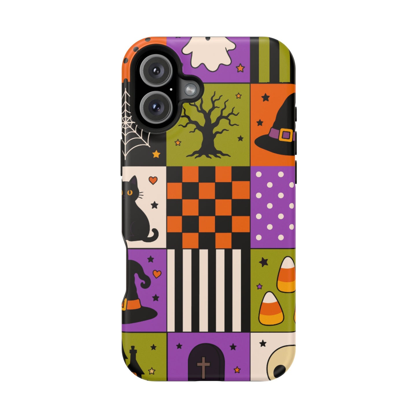 Wireless-Charging Compatible Case – Spooky Patchwork