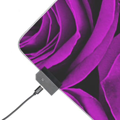 Gaming LED Desk Mat – Amethyst Roses