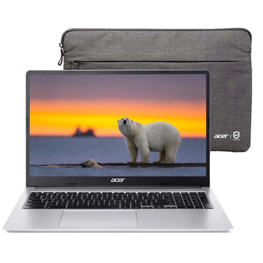 Chromebook 315 15.6" FHD Laptop Computer, Dual Core Intel Celeron N4500, 4GB RAM 192GB Storage (64GB Emmc+128Gb SD Card), Numeric Keypad, Wi-Fi 6, Type-C, Chrome OS, Silver