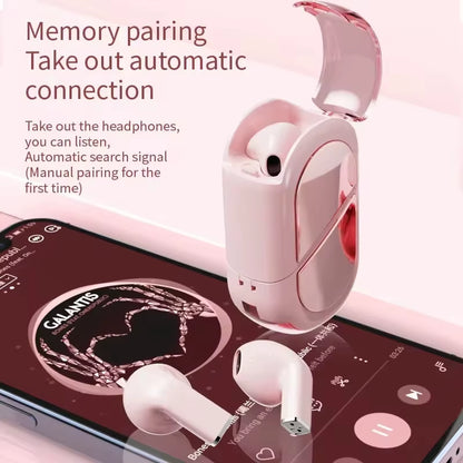 K520 Wireless Earphones Stereo Earbuds with Rotatable Heart-Shaped Low Latency Charger Suitable for Mobile Phones and Tablets