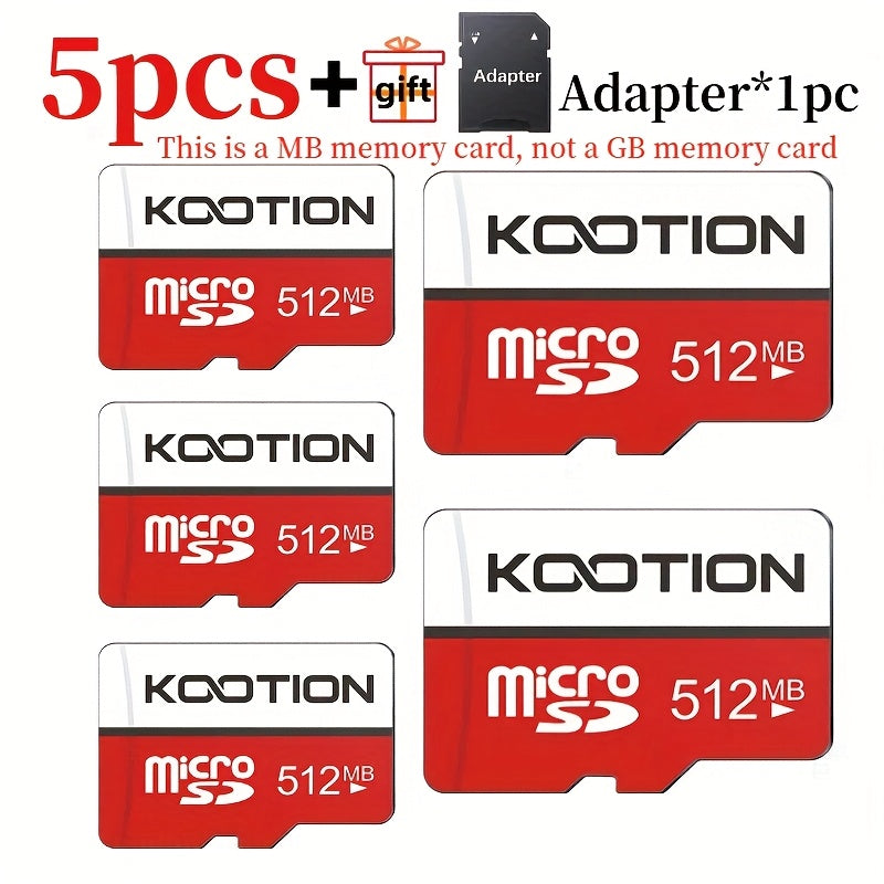 KOOTION High-Speed TF microSD Card Multi-Pack – UHS-I U1 C10 Memory Cards with SD Adapter, Full HD 1080P Recording, Up to 90MB/s Read, For Phones, Cameras, Drones & Dash Cams