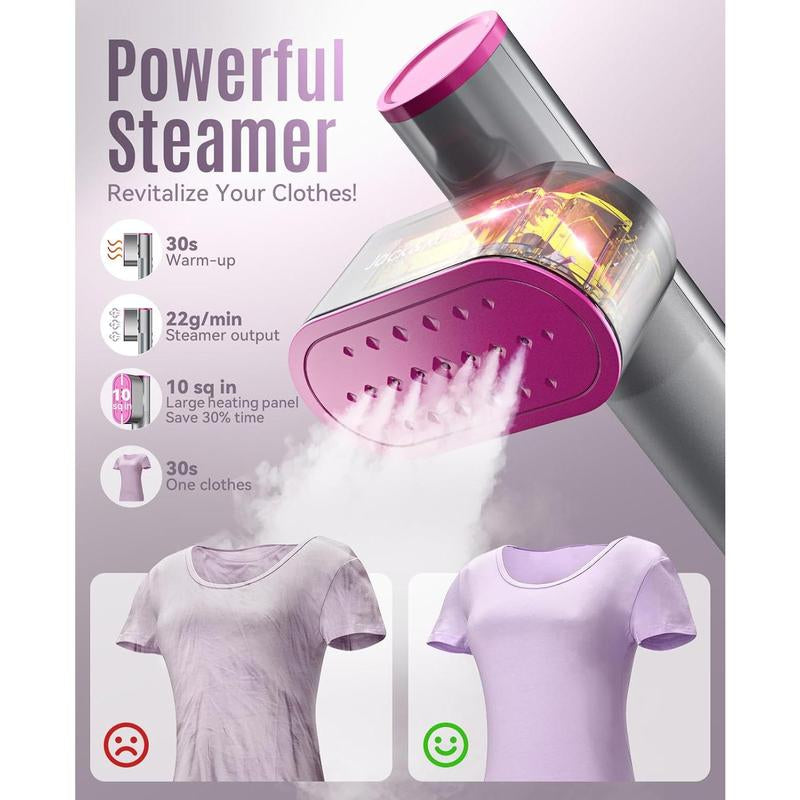 Jack & Rose 15S Fast Heat 2-in-1 Garment Steamer & Iron: Travel-Friendly, Wide Voltage