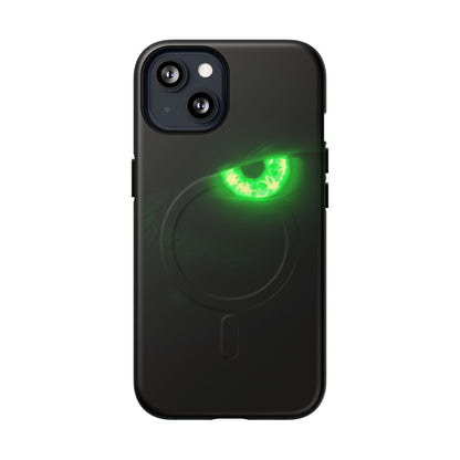 Protective Magnetic Phone Case – Neon Green Monster Eyes