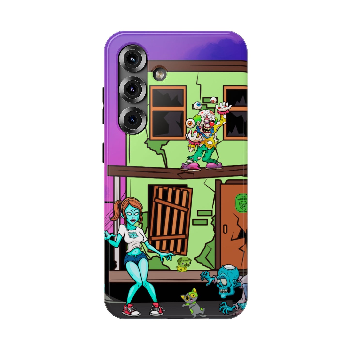 Zombie Arcade Phone Case — Colorful Cartoon Horror Impact-Resistant iPhone Cover