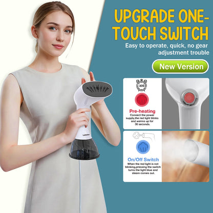 Steamer for Clothes, 1350W Portable Handheld Garment Steamer, 400Ml Water Tank, White/Black
