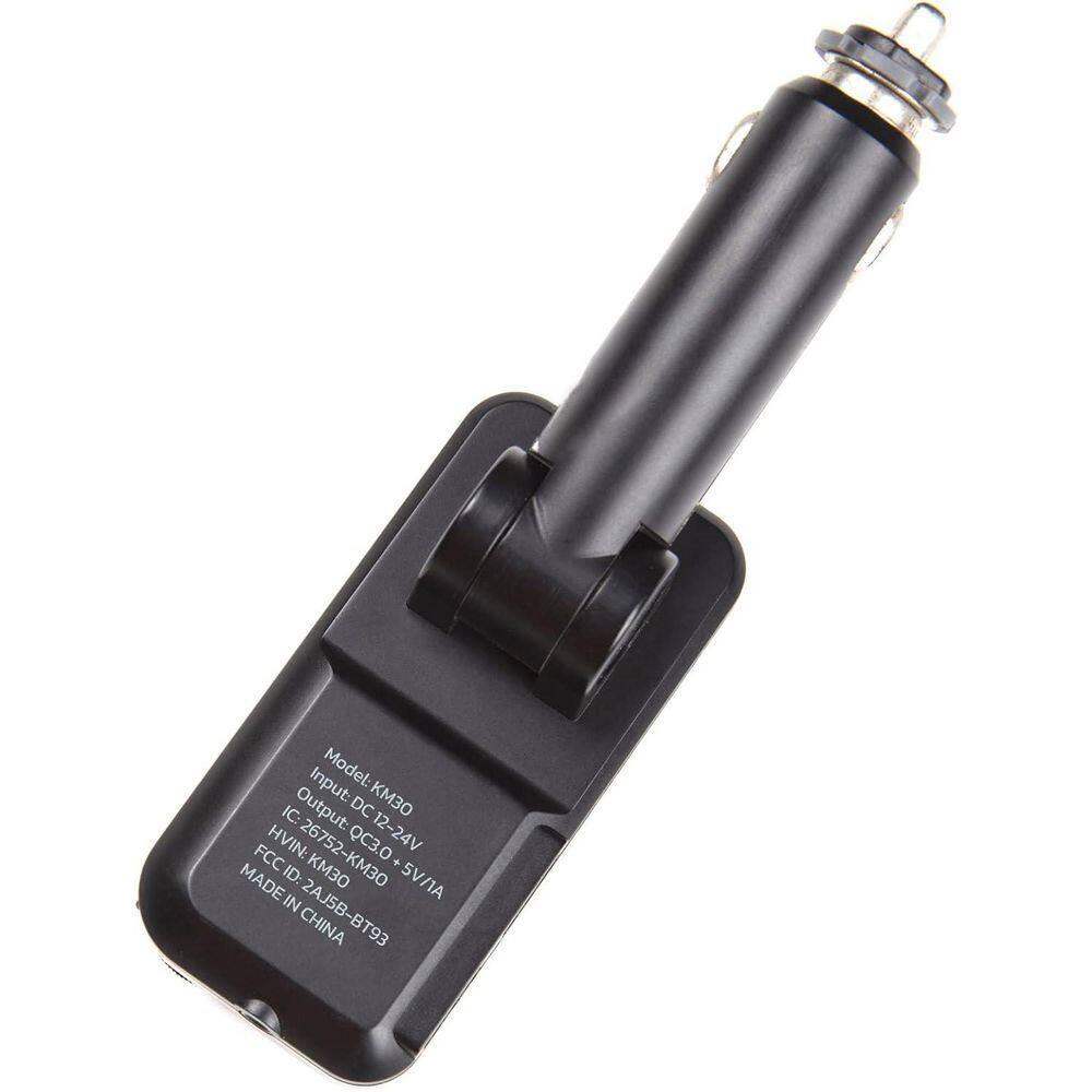 Bluetooth FM Transmitter Car Adapter with Microphone and 1.8 Screen for QC3. 0 Charging, Treble Bass Music Player