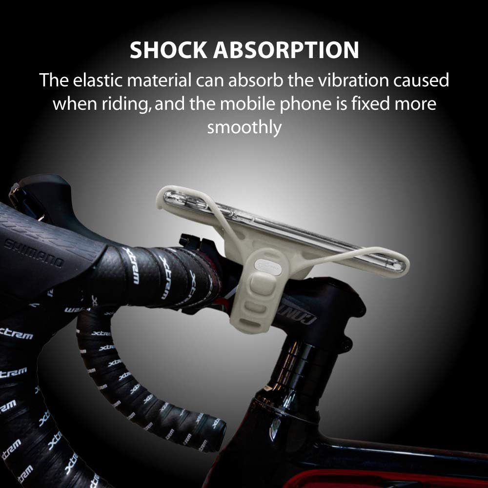 Bike Tie Pro 3, Bike Cell Phone Mount for Stem, Scratch-Free Silicone Holder with Shock-Absorbing Design, Universal Cycling Phone Holder Compatible with Most Smartphones (Gray - Stem)