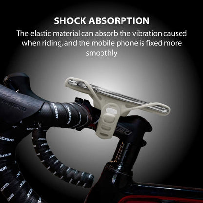 Bike Tie Pro 3, Bike Cell Phone Mount for Stem, Scratch-Free Silicone Holder with Shock-Absorbing Design, Universal Cycling Phone Holder Compatible with Most Smartphones (Gray - Stem)